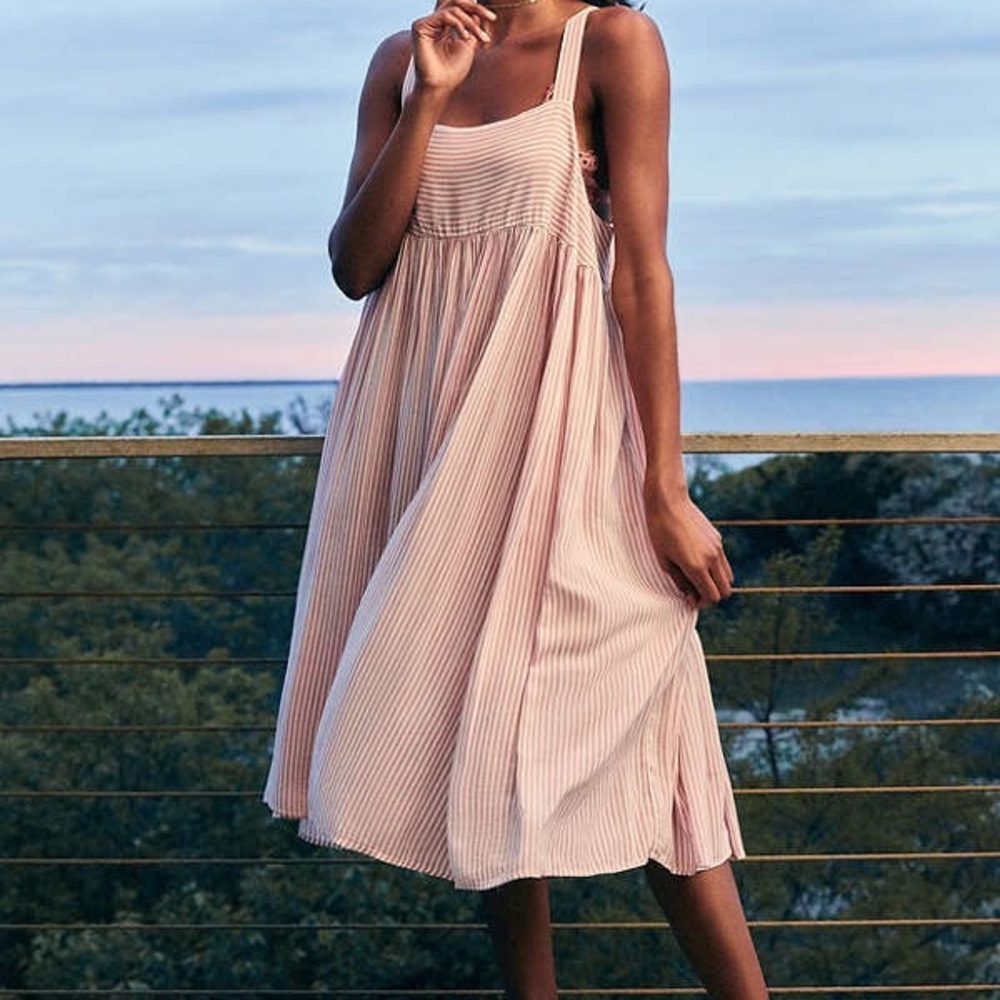 Kimchi Blue Pink Stripe Midi Dress